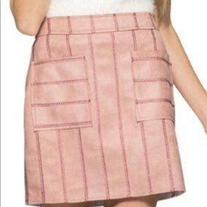 Blush Pink/Dark Pink Suede Skirt